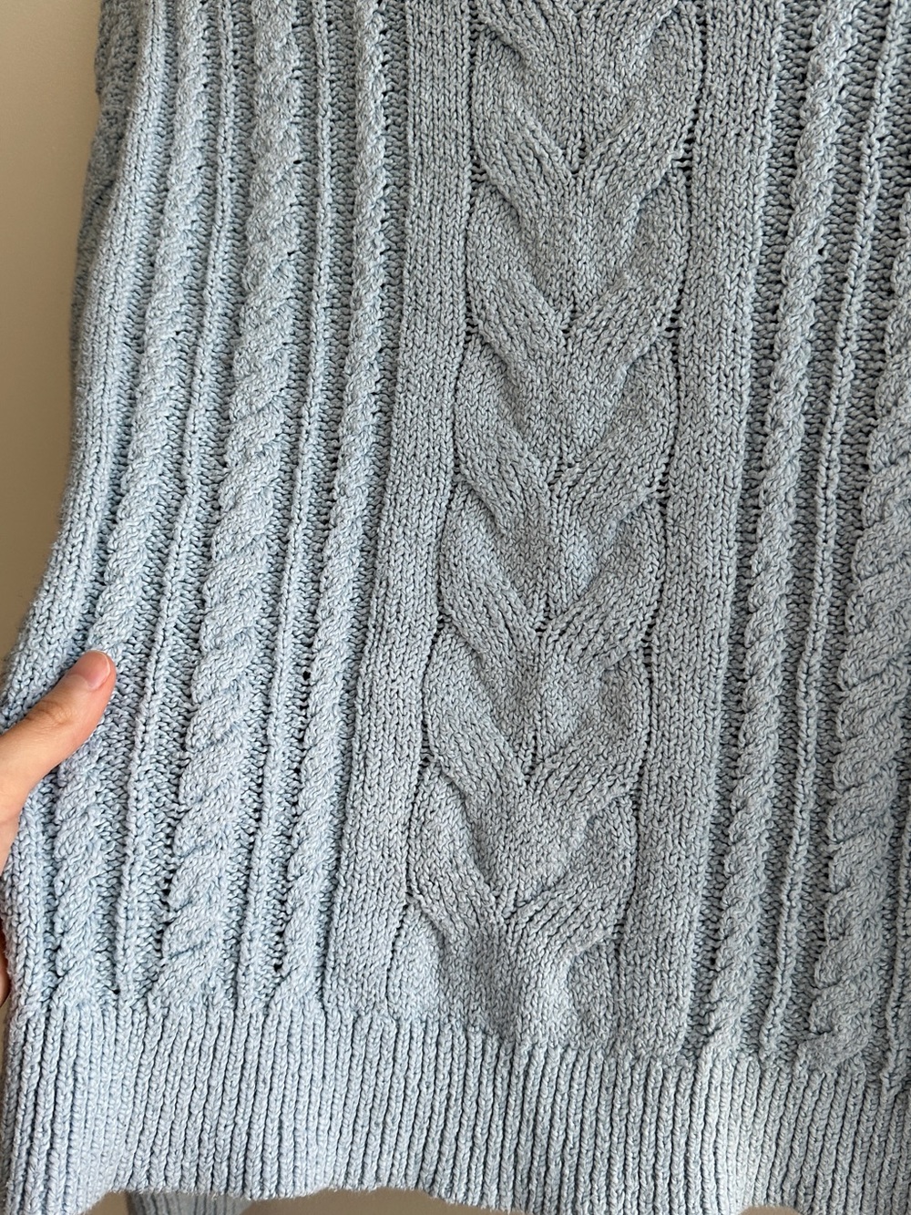 J. Crew Women’s Rollneck Cable Sweater, Light Blue, Size Small, 90s Sweater - Picture 14 of 16